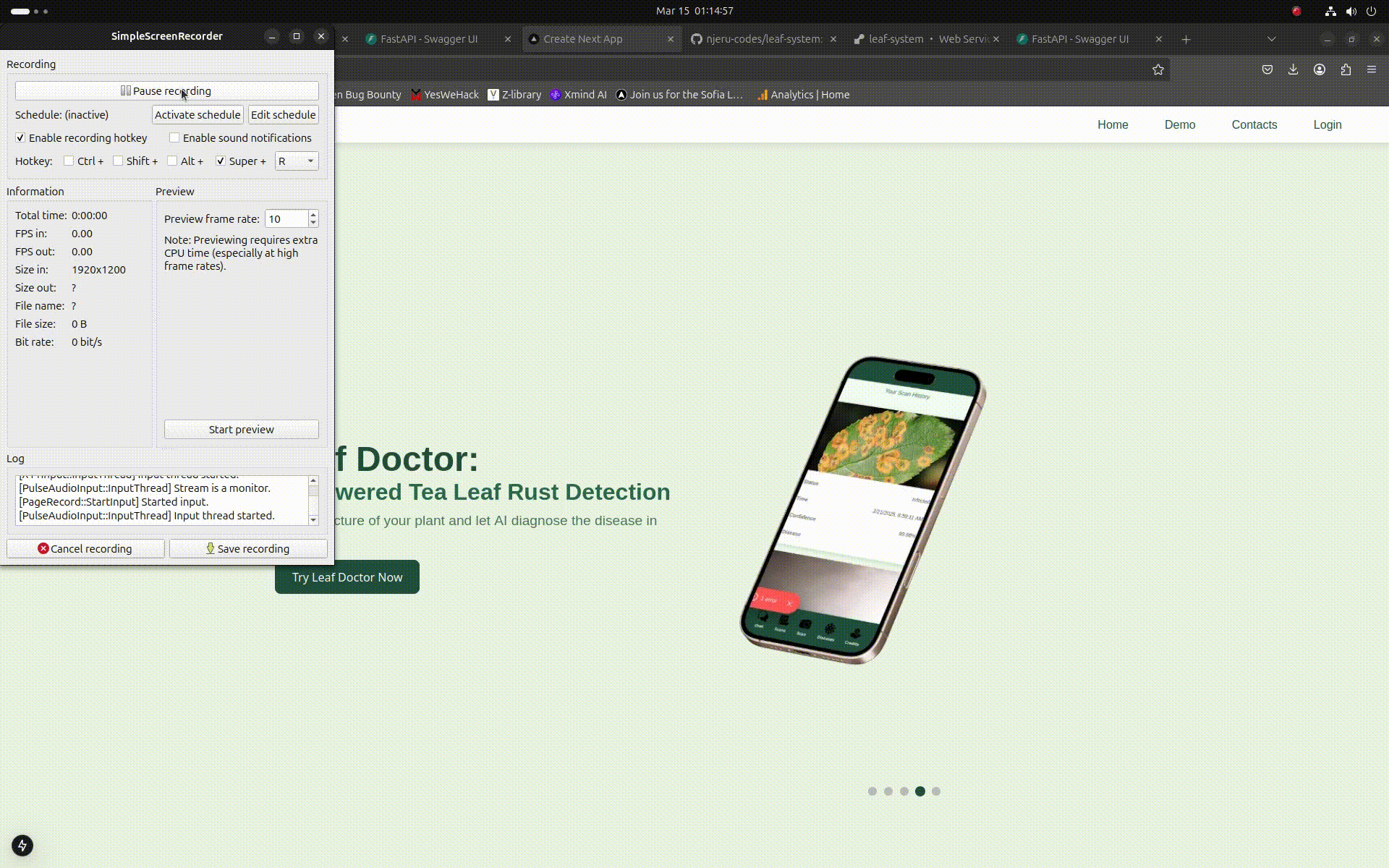 Demo of platform usage